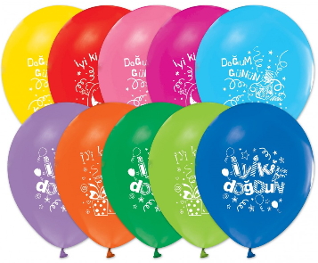 yiki dodun baskl 12 inc balon kark renk gnderilir